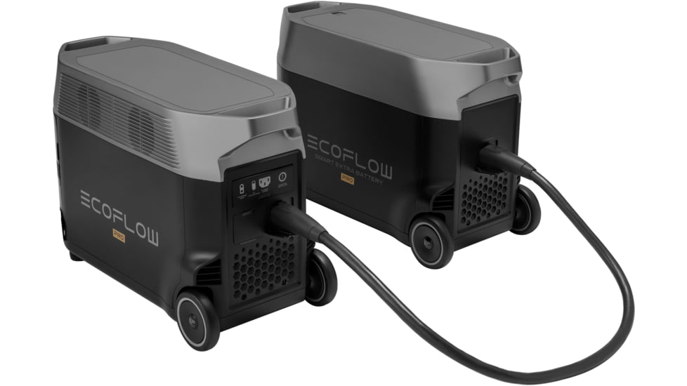 EcoFlow DELTA Pro Portable Power Station w/One Extra Battery, Black, DELTAPro-DELTAProEB-US
