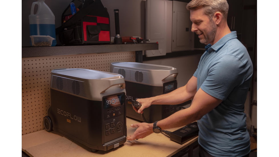 EcoFlow DELTA Pro Portable Power Station w/One Extra Battery, Black, DELTAPro-DELTAProEB-US