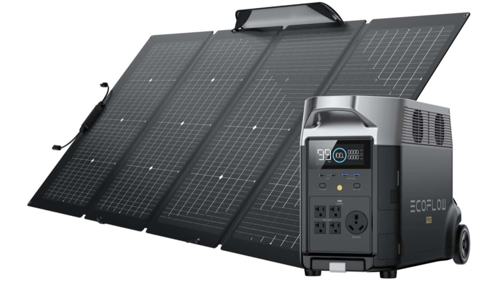 EcoFlow DELTA Pro w/ 1 Solar Panel, 220W, Black, TMR500-MS430-US