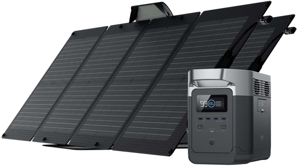 EcoFlow DELTA 1300 w/ 2 Solar Panel, 110W, Black, DELTA1300-2