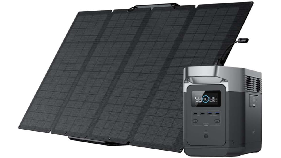 EcoFlow Portable Power Station w/1 Solar Panel, 160W, Black, DELTA1KUS161