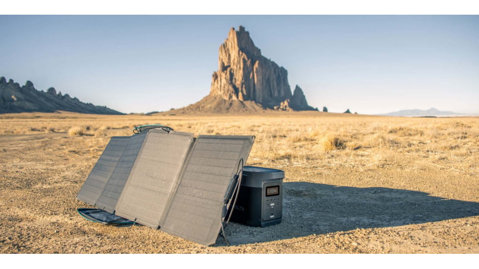 EcoFlow DELTA 1300 w/ 1 Solar Panel, 110W, Black, DELTA1300-1