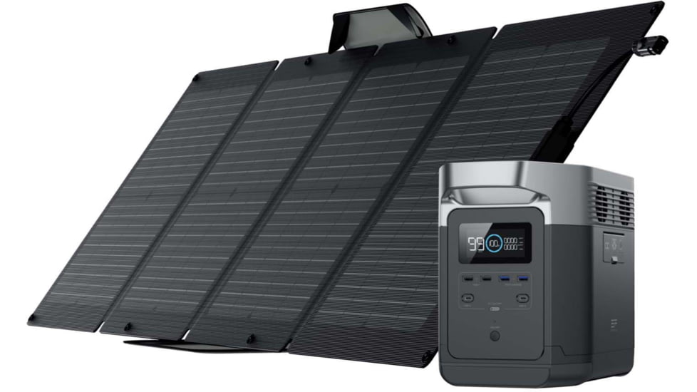 EcoFlow DELTA 1300 w/ 1 Solar Panel, 110W, Black, DELTA1300-1