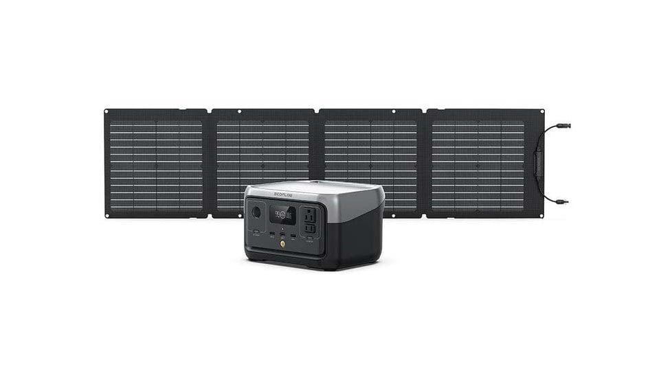 EcoFlow RIVER 2 w/ 1 Solar Panel, 110W, Black, RIVER2-110-1-US