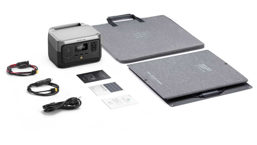 EcoFlow RIVER 2 w/ 1 Solar Panel, 110W, Black, RIVER2-110-1-US