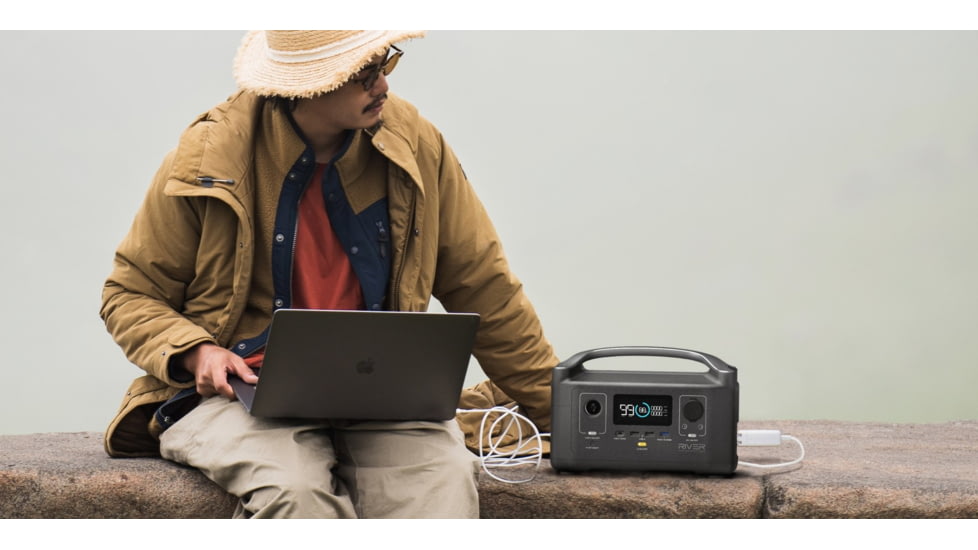 EcoFlow RIVER Portable Power Station, Cyber Black, 50024122