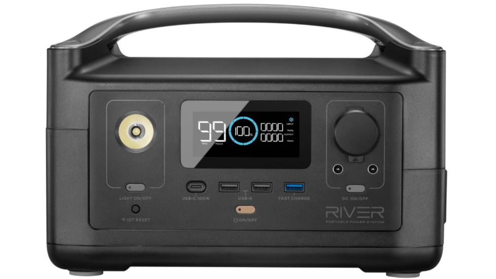EcoFlow RIVER Portable Power Station, Cyber Black, 50024122