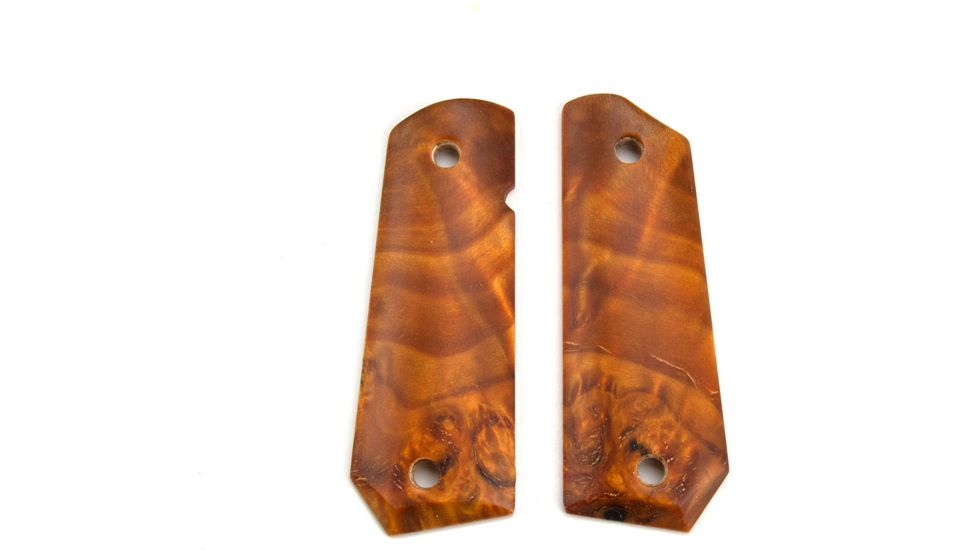 Ed Brown Products Bobtail Grip Bushing, 1911, Poplar Burl, Pair 3 Design, Amber, 45-POPL-BT-3