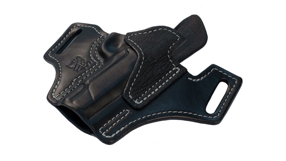 Ed Brown Products Commander Holster, 1911, RMR Sight, Shark Trim, by S&amp;S Leatherworks, Black, HL-C-RMR