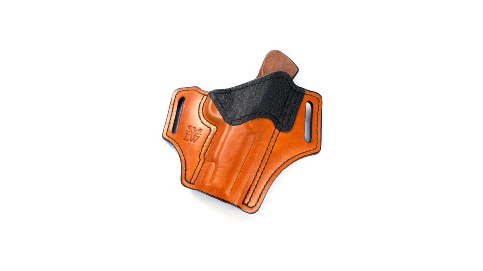 Ed Brown Products Leather Belt Holster, 1911, Commander, Shark Trim, by S&amp;S Leatherworks, Russet, HL-C-BR