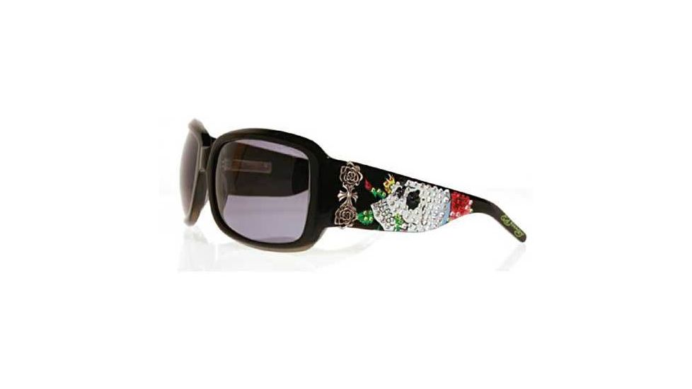 Ed Hardy Skull &amp; Roses Crystal Sunglasses EHS-001