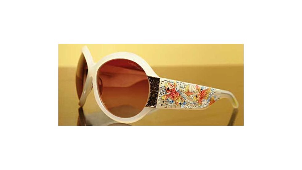 Ed Hardy Two Koi Fish / Crystal Sunglasses - Cloud Frame, Smoke Lens