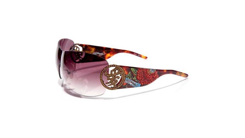 Ed Hardy Zeke Sunglasses - Tortoise Frame, Brown Lens