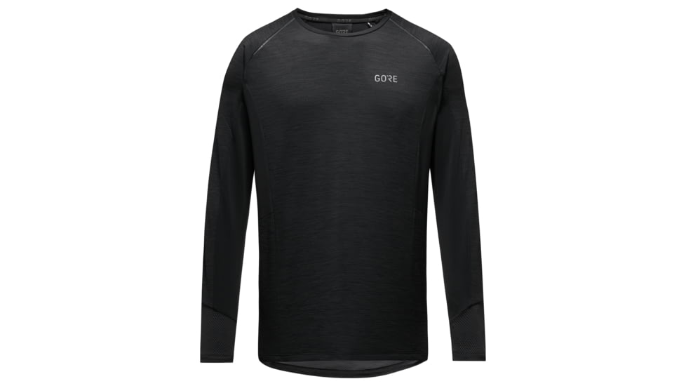 GOREWEAR Energetic Long Sleeve Running Shirt Mens in Black Large Slim fit FDD2A911, 100751-9900-XL