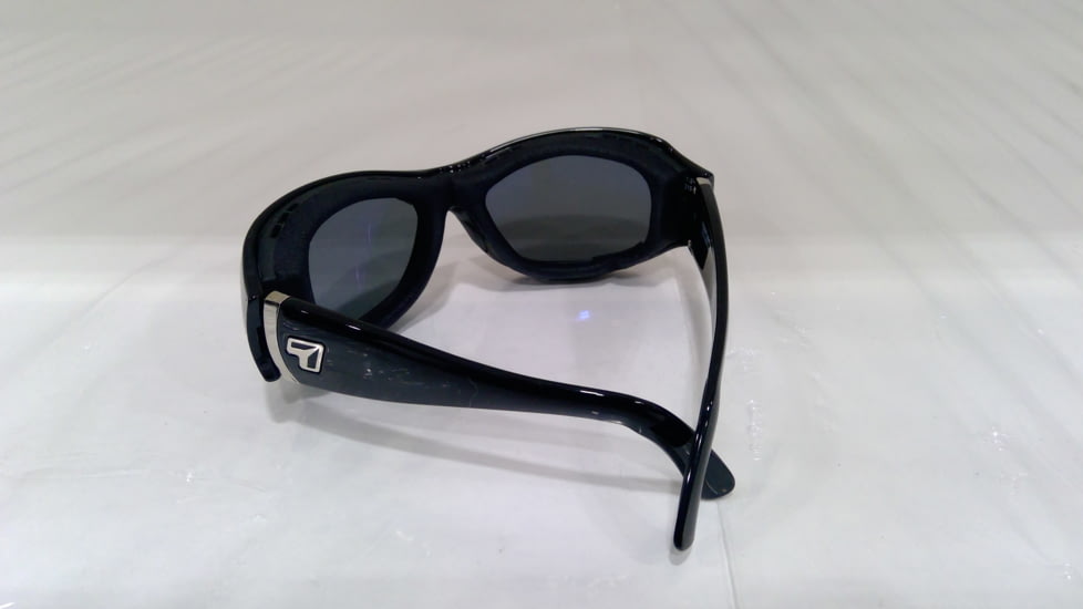 EDEMO 7 Eye Air Shield Sunglasses Briza, Sharp View Clear PC Lens, Glossy Black Frame, S-M, Women 310540, EDEMO1