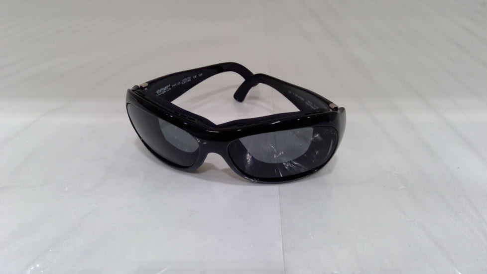 EDEMO 7 Eye Air Shield Sunglasses Briza, Sharp View Clear PC Lens, Glossy Black Frame, S-M, Women 310540, EDEMO1