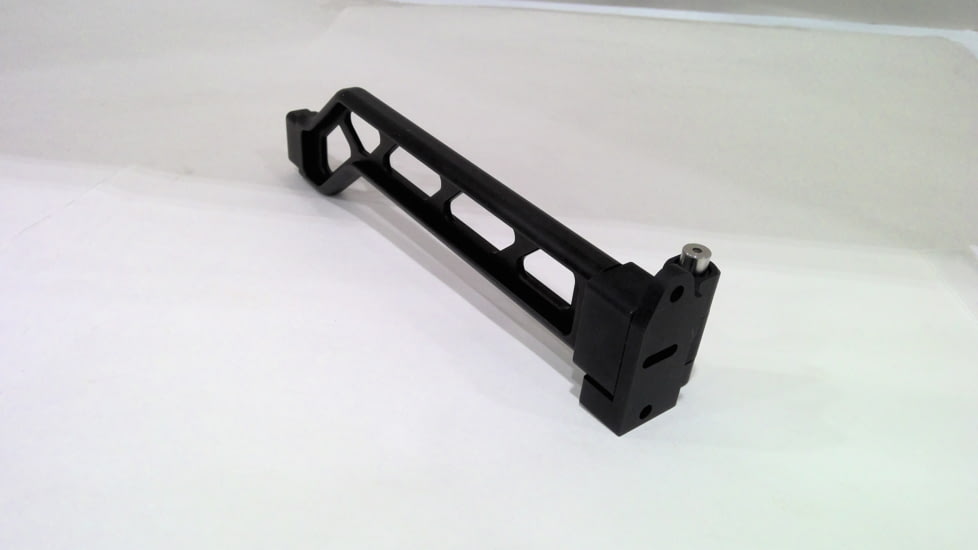 EDEMO A3 Industries Modular Folding Stock, 2-Bolt Hinge Mount, 8.25In Offset Ext Arm, A3T Aluminum Butt-Plate w/Rubber Butt-Pad, Black, MS-H1-8.25-OFF-BP2, EDEMO1