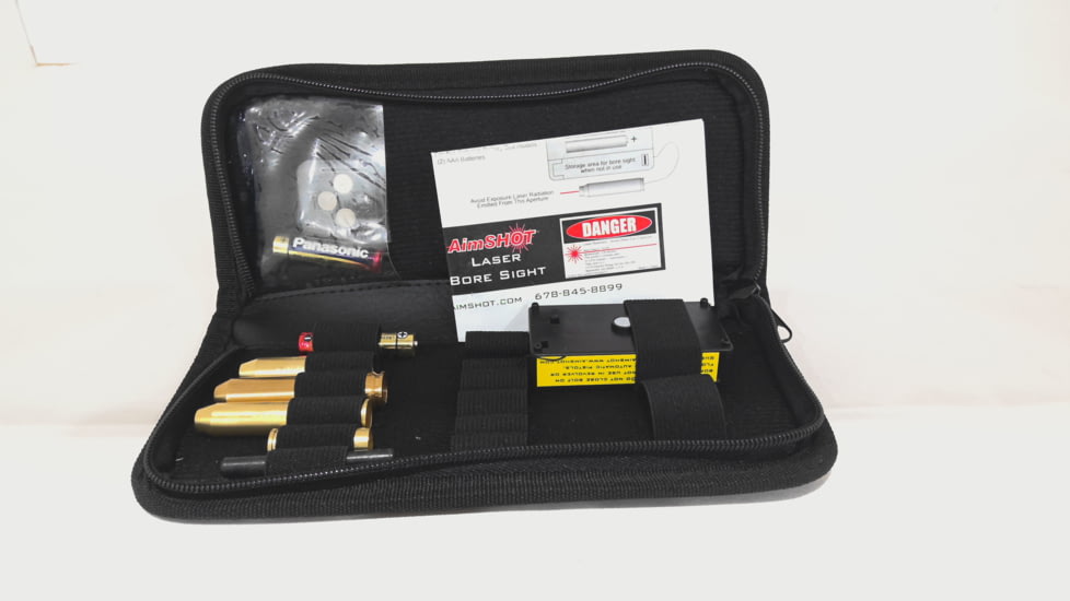EDEMO AimShot Red Laser Multi Caliber Bore Sight Kit with External Battery Pack, MBS223, AR243/264/3006/762, MBS-Kit3, EDEMO1