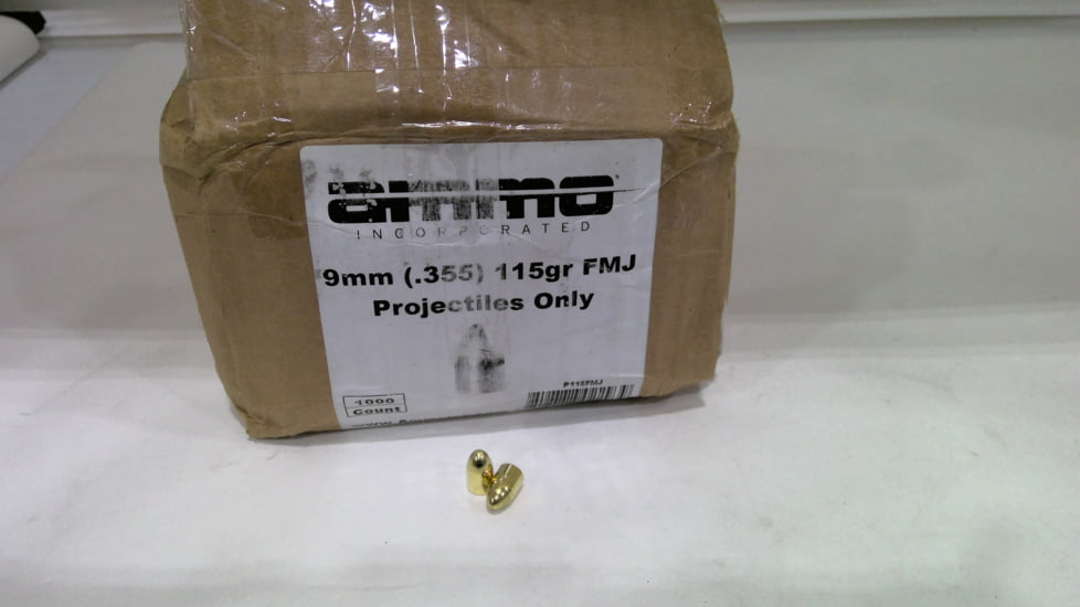 EDEMO Ammo, Inc. 9mm Luger 115 Grain Full Metal Jacket Centerfire Projectiles, 1000 rounds, P9115FMJ, EDEMO2