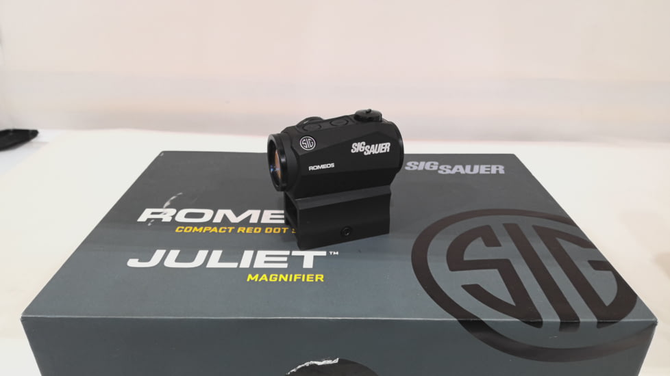 USED Demo, SIG SAUER Romeo5 Red Dot Sight, 2 MOA Red Dot, M1913, Black, Juliet3 3x Magnifier, Black, Medium, SORJ53101, EDEMO1, Condition Parts Only/Salvage, Defective