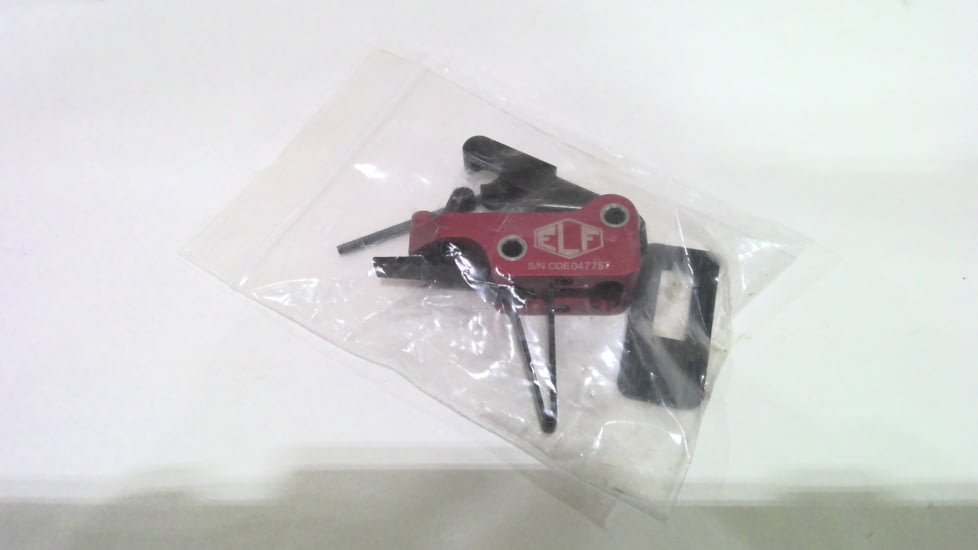 EDEMO Elftmann Tactical Straight Adjustable Trigger, AR-9, 2.75-4 lb, Mil-Spec, Red/Black, AR9S, EDEMO1