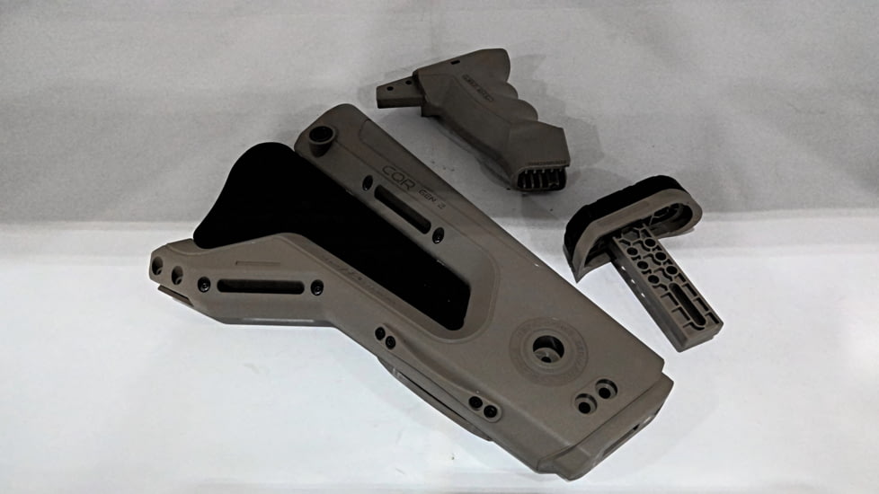 USED HERA Arms CQR Buttstock GEN.2, CA-Version, Tan, 12.16CA, EDEMO1, Used, Condition Good, Inspect and Rebox