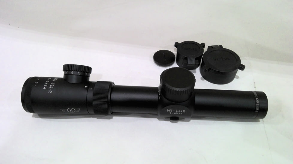 EDEMO Hi-Lux Optics CMR4-556 1-4X24 Tactical Rifle Scope w/Red Illuminated 556 NATO BDC Reticle, Matte Black, CMR4-556-R, EDEMO1