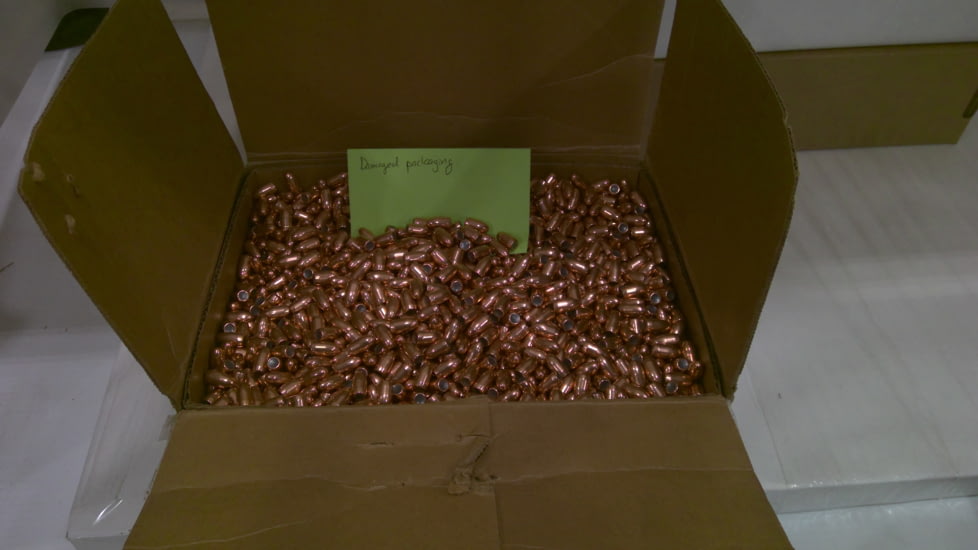USED Hornady FMJ Pistol Bullets, 9 mm Caliber, 147 grain, Full Metal Jacket FMJ, 2500 Bullets, 35597B, EDEMO1, Used, Condition Like New, Open Box