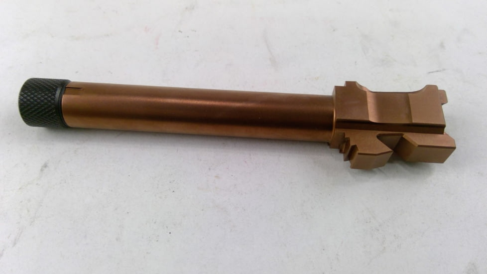 EDEMO Killer Innovations Sancer Threaded Pistol Barrel, Glock 17 Gen 1-4, 9mm Luger, 1-10 Twist, 1/2 x28 Thread, 416R Steel, TiCN, Copper, GLKBT371CPR, EDEMO1