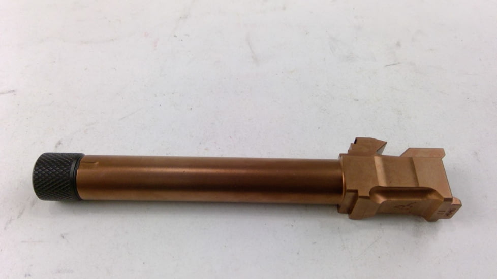 EDEMO Killer Innovations Sancer Threaded Pistol Barrel, Glock 17 Gen 1-4, 9mm Luger, 1-10 Twist, 1/2 x28 Thread, 416R Steel, TiCN, Copper, GLKBT371CPR, EDEMO1