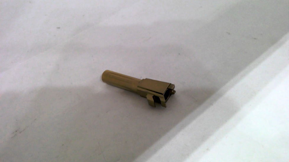 EDEMO L2D Combat Precision Match Fluted Barrel, Smith &amp; Wesson M&amp;P Shield 9, Titanium Nitride, LD-BBL-PM-S9-F-TIN, EDEMO1