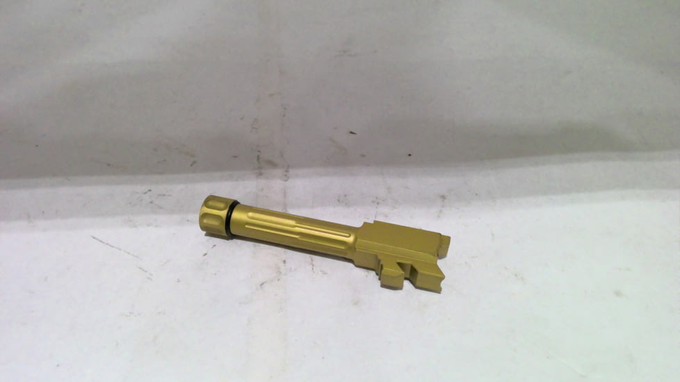 EDEMO LANTAC 9INE Threaded Barrel, Glock 43, Fluted, 1-10 Twist, 1/2-28 Thread, Bronze, 01-GB-G43-TH-BRNZ, EDEMO1