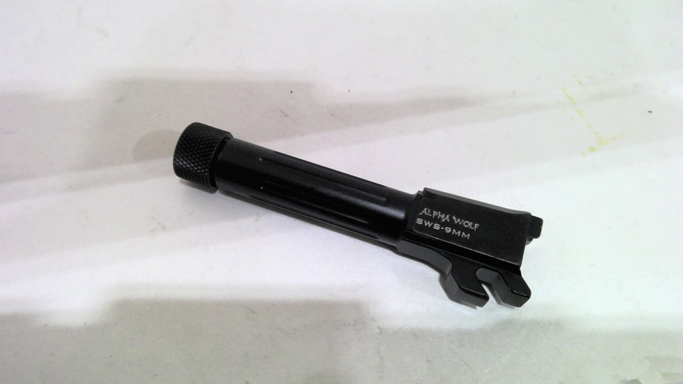 EDEMO Lone Wolf Arms AlphaWolf Smith &amp; Wesson M&amp;P Shield 9mm Threaded Barrel, 1/2x28, Black, AW-SWS9TH, EDEMO1