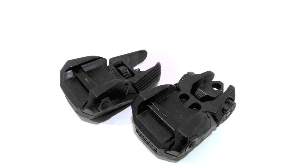 EDEMO Meprolight Flip-Up Front &amp; Rear Tritium Sight Set, 2 Rear Dots, Black, FRBS M2D, EDEMO1
