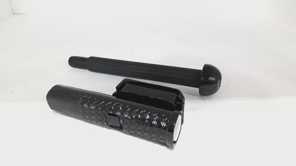 EDEMO Monadnock 9452 AutoLock Patrol Kit, 22in Baton w/Super Grip &amp; Power Safety Tip in Black Chrome, Hindi Baton Cap, 360 Degree Swivel Holder in BW Black 1000627, EDEMO1