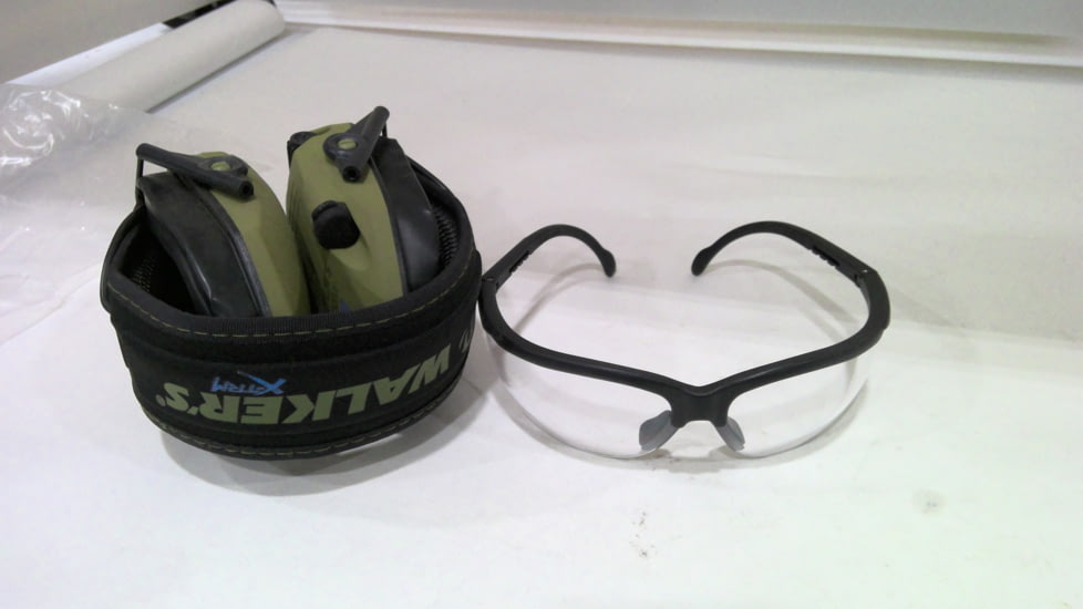 EDEMO OpticsPlanet Exclusive Walkers Xtreme Digital Razor Muffs with Shooting Glasses Combo, Olive Drab Green, GWP-XDRSEMSGL-ODG, EDEMO1