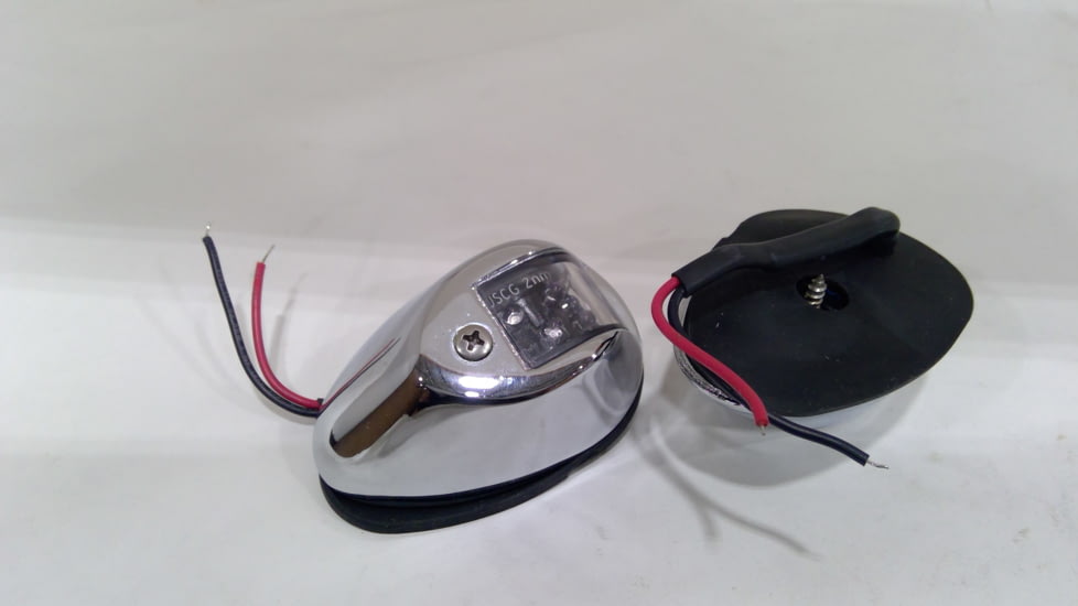 EDEMO Perko LED Side Lights - Red/Green - 24V - Chrome Plated Housing, 0602DP2CHR, EDEMO1