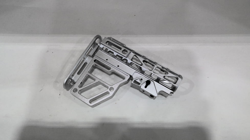 EDEMO Presma Skeletonized Aluminum 6 Position Stock, Silver, AAST22-S, EDEMO1