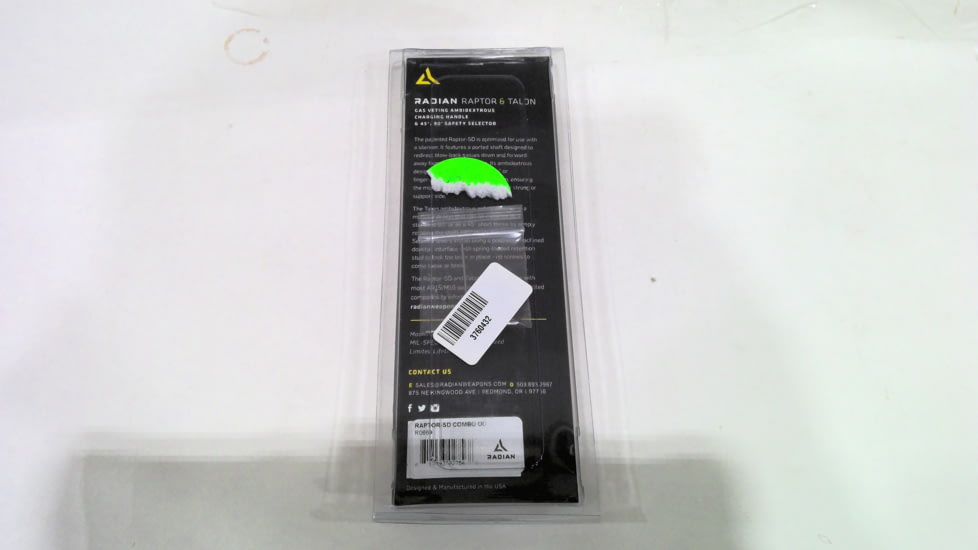 EDEMO Radian Weapons Raptor SD Ambidextrous Charging Handle, AR-15/ M16/ M4, Talon 45/90 Ambidextrous Safety Selector, Long/ Short, Radian OD, R0669, EDEMO2
