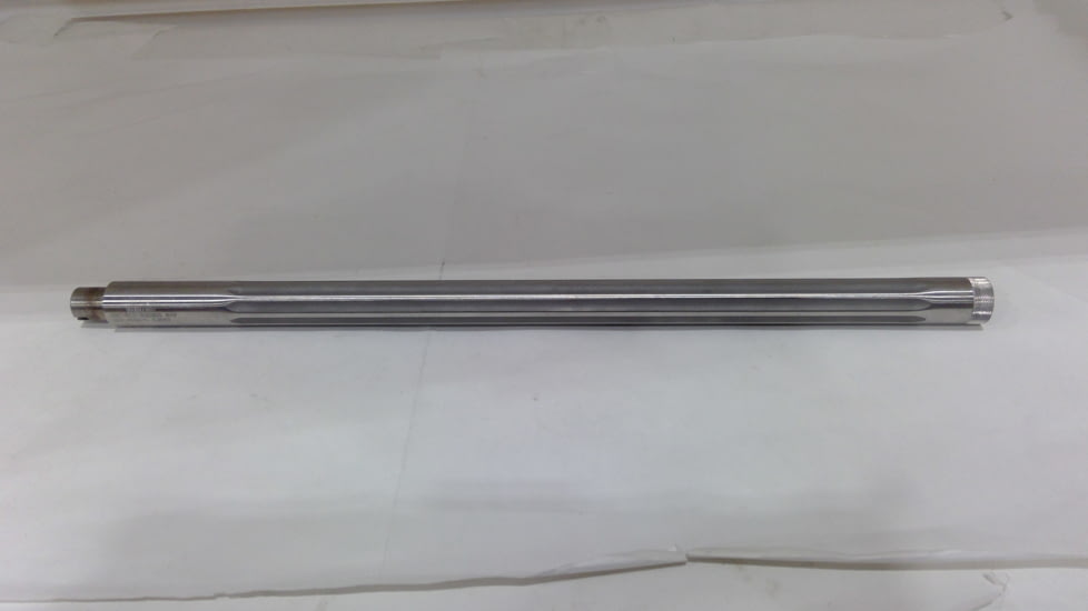 EDEMO Shaw 10/22 .920 Profile Bull Barrel 18 in Straight Flute, Threaded, Polished Stainless, 1022BSSSF18TM, EDEMO1