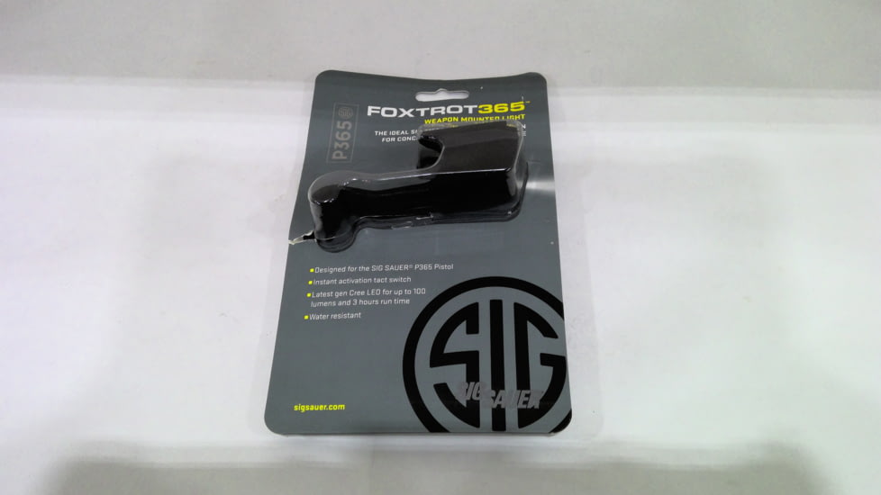 EDEMO SIG SAUER Foxtrot365 Weapon Light for P365, CR123, White, 100 Lumens, Black, SOF36501, EDEMO1