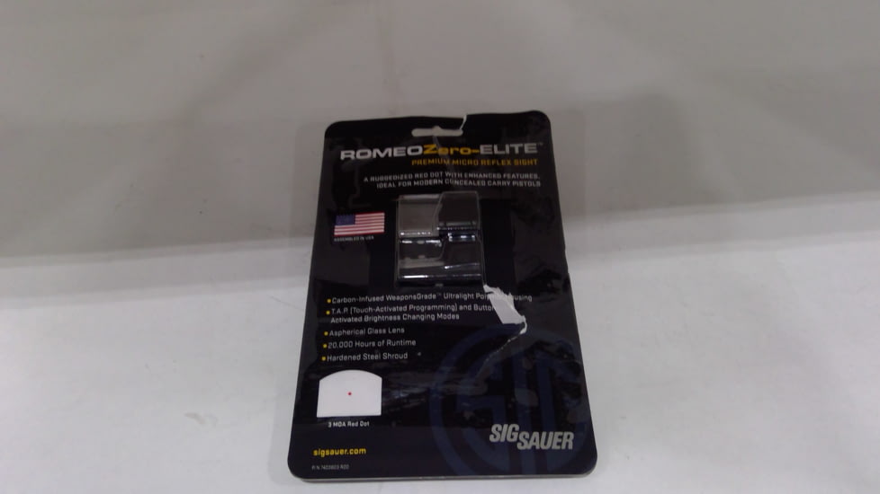 EDEMO SIG SAUER Romeo Zero Elite 1x24mm Reflex Sight, 3 MOA Red Dot, Black, SOR01030, EDEMO3