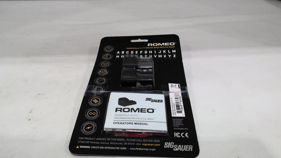 EDEMO SIG SAUER Romeo Zero Elite 1x24mm Reflex Sight, 3 MOA Red Dot, Black, SOR01030, EDEMO5