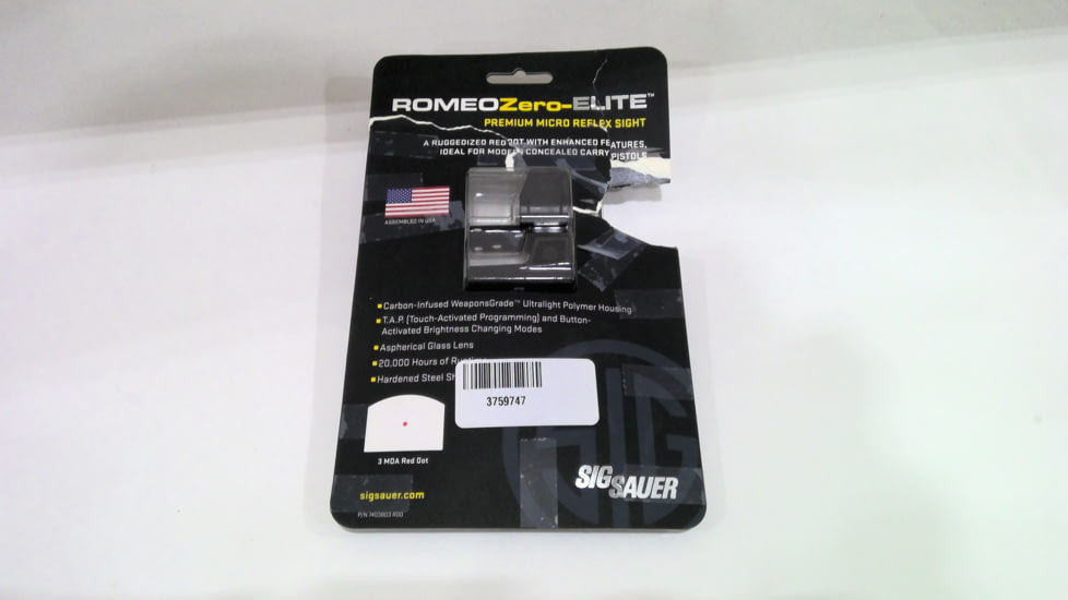 EDEMO SIG SAUER Romeo Zero Elite 1x24mm Reflex Sight, 3 MOA Red Dot, Black, SOR01030, EDEMO6