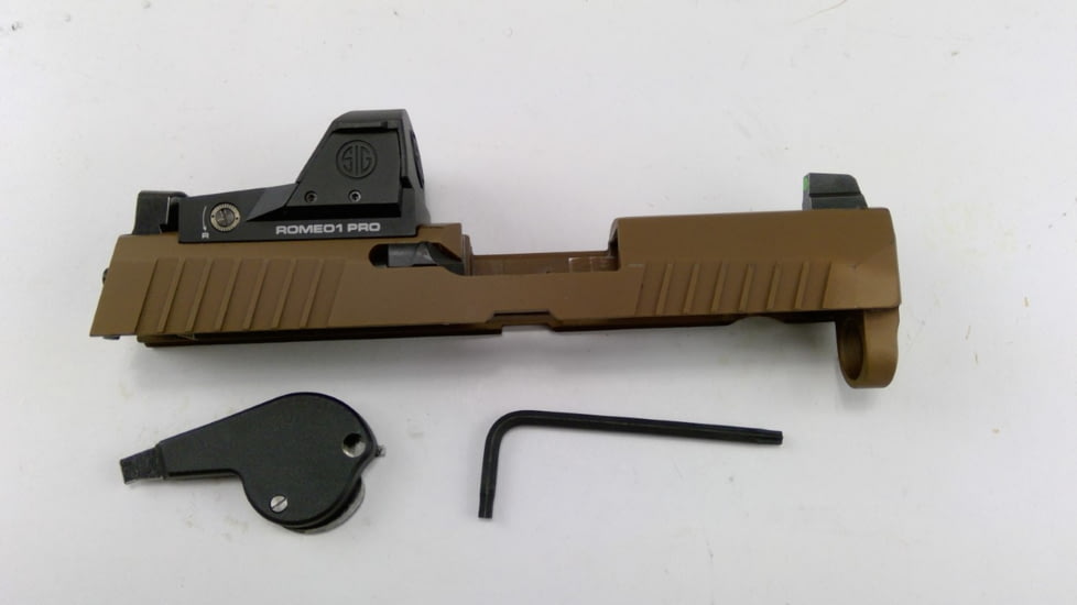 EDEMO SIG SAUER X Series 9 mm Slide Assembly P320 Pro w/ Romeo1PRO, SIG SAUER P320 Subcompact/P320 X-Compact, 6 MOA, 3.6in, Coyote Tan, 8900276, EDEMO1