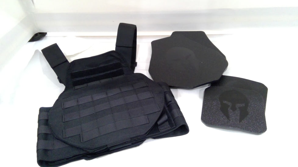 EDEMO Spartan Armor Systems AR550 Body Armor And Swimmers Cut Plate Carrier Package special, Black, Medium-Extra Large, AR5-SPW-BK-SPEC-KIT1, EDEMO1