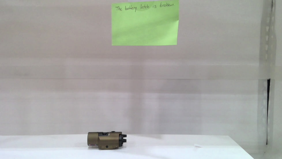 USED Streamlight TLR-VIR II Weapon Flashlight and IR Laser , CR123A, White, 300 Lumens, Coyote, 69191, EDEMO1, Condition Parts Only/Salvage, Defective