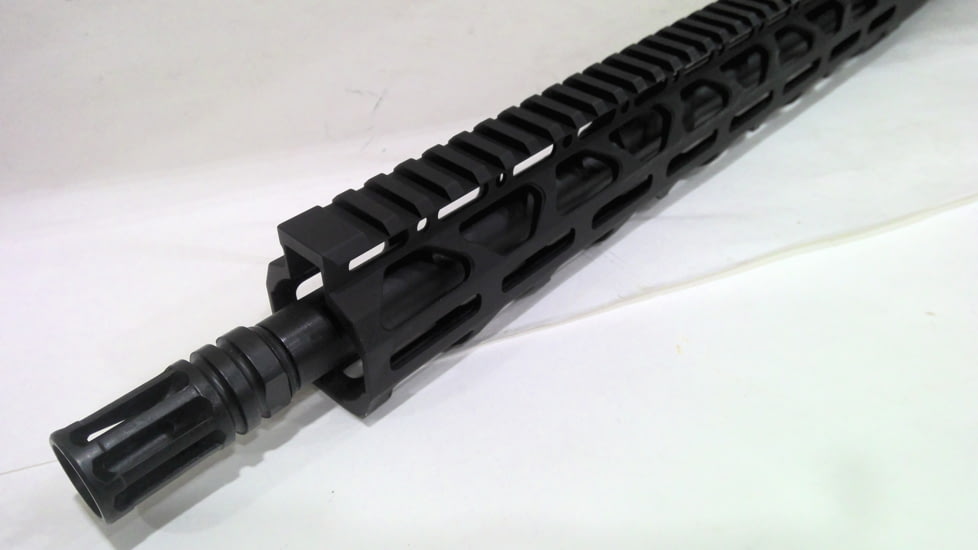 EDEMO TRYBE Defense Semi-Complete Upper Receiver, AR-15, 5.56x45mm NATO, 16in 5R Barrel, 1-7 Twist, 15in M-LOK Rail, A2 Flash Hider, Nitride Black, SCUPPER16556, EDEMO1