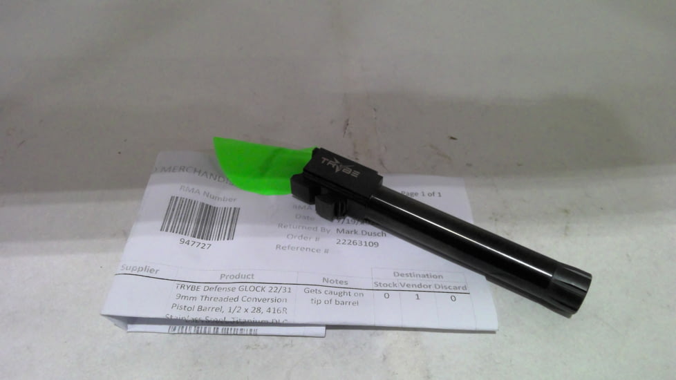 EDEMO TRYBE Defense GLOCK 22/31 9mm Threaded Conversion Pistol Barrel, 1/2 x 28, 416R Stainless Steel, Titanium DLC, TPBCONVG22-31-DLC, EDEMO1