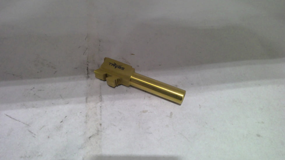 EDEMO TRYBE Defense Match Grade Non Threaded Pistol Barrel, Glock 43/43X, Gold TIN, PBG43-TIN, EDEMO1